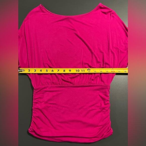 Express Dolman Ruched Hot Pink Blouse Sz XS - Picture 10 of 12